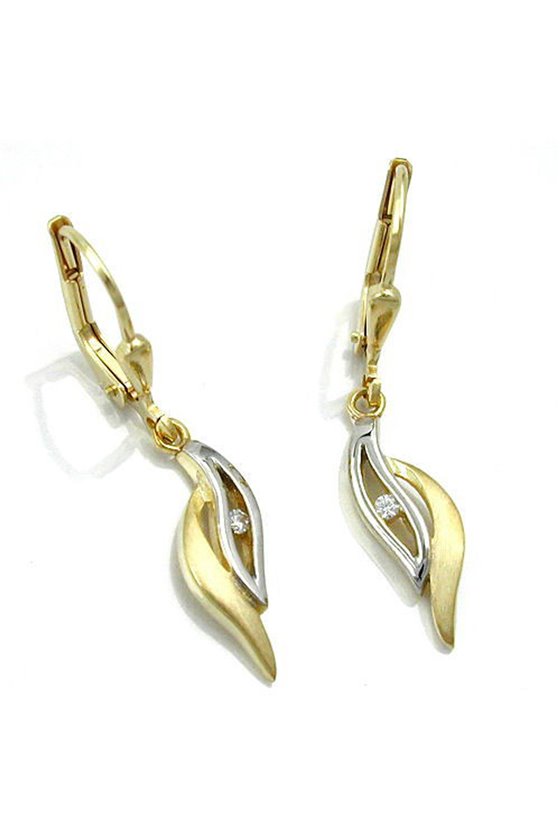 EARRINGS LEVERBACK ZIRCONIA 9K GOLD