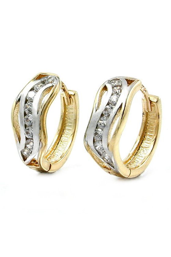 HOOP EARRINGS 15MM BICOLOUR 9K GOLD