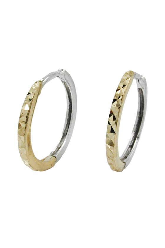 HOOP EARRINGS 14MM 9K GOLD/WHITEGOLD
