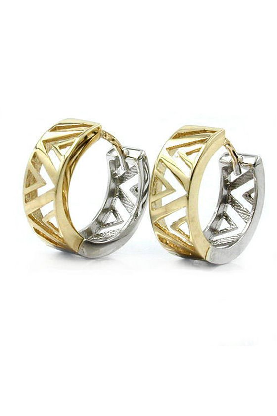HOOP EARRINGS 14X5MM 9K GOLD/WHITEGOLD