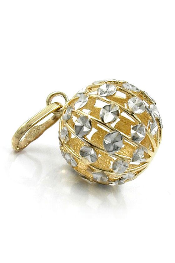 PENDANT 12MM FILIGREE BALL 9K GOLD