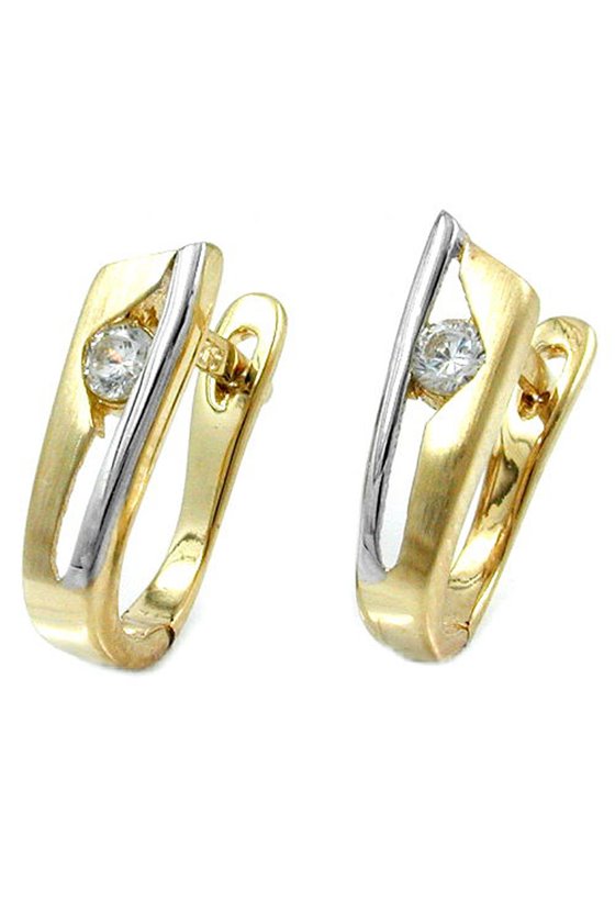 HOOP EARRINGS 13MM TWO TONE 9K GOLD