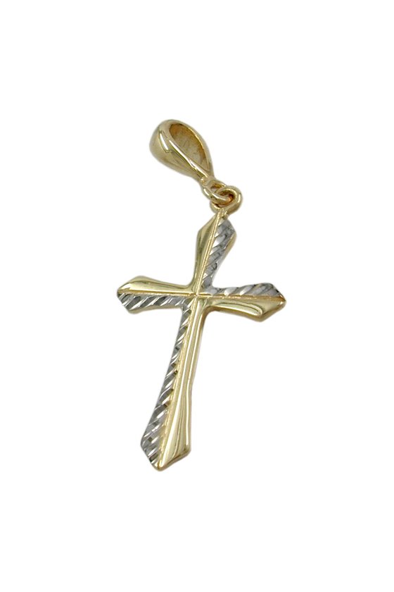 PENDANT CROSS RHODIUM-PLATED 9K GOLD