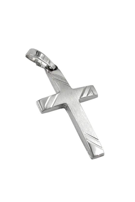 PENDANT CRUCIFIX 9K WHITE GOLD