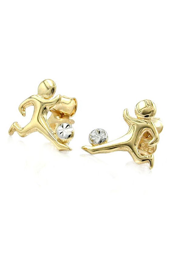 EARRINGS FOOTBALL PLAYER 9K GOLD