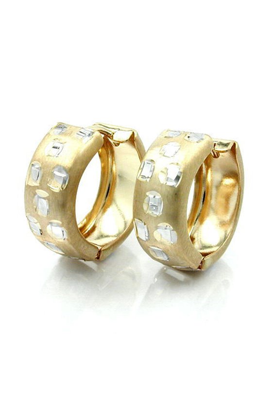 HOOP EARRINGS TWO TONE 9K GOLD
