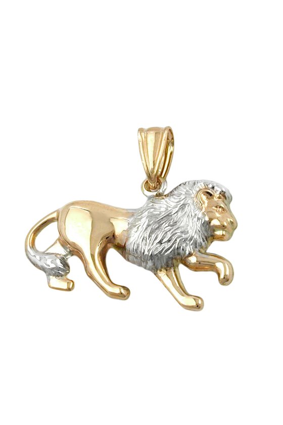 PENDANT LION TWO TONE 9K GOLD