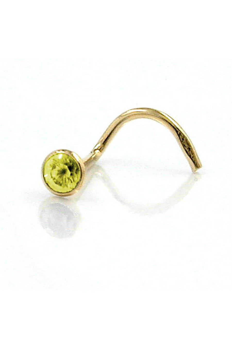 NOSE SCREW CUBIC ZIRCONIA CITRIN 18K GOLD