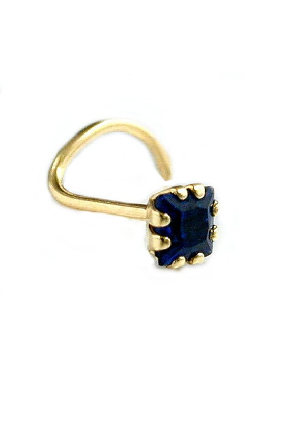 NOSE SCREW ZIRCONIA-SAPPHIRE 18KT GOLD