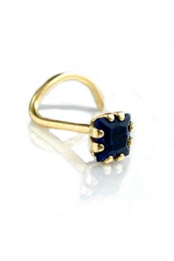 NOSE SCREW ZIRCONIA-SAPPHIRE 18KT GOLD