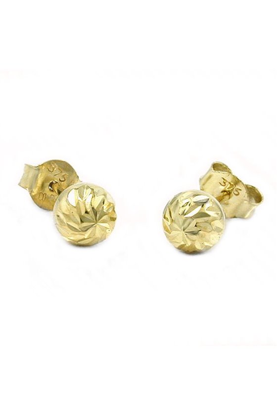 EARRINGS STUDS BALL 5MM 9K GOLD