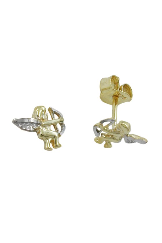 EARRINGS ANGEL BICOLOUR 9K GOLD