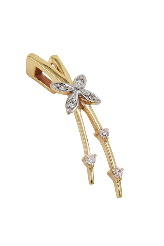 PENDANT 7X ZIRCONIA BUTTERFLY 9K GOLD