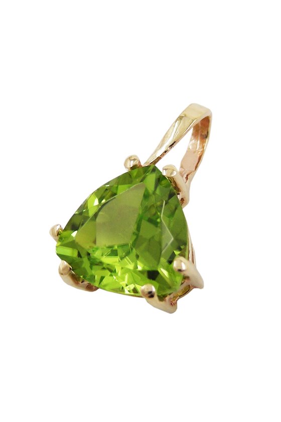 PENDANT ZIRCONIA OLIVINE-GREEN 9K GOLD
