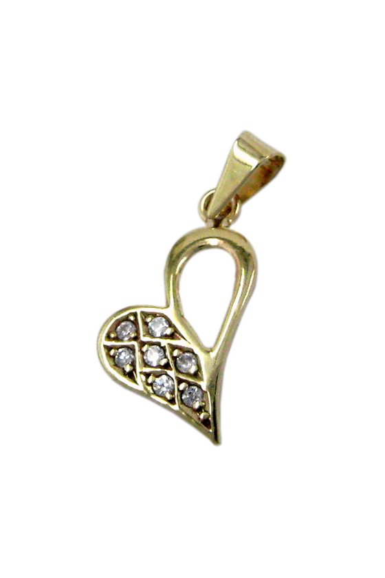 PENDANT HEART 7X ZIRCONIA 9K GOLD