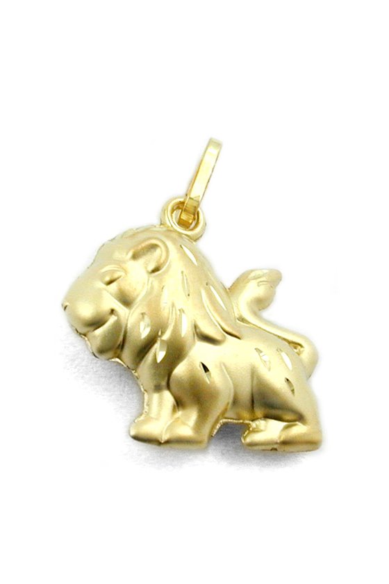 PENDANT LION MATT-SHINING 9K GOLD
