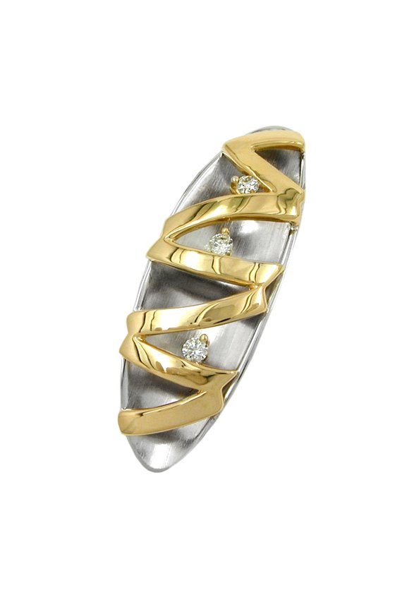 PENDANT 3 DIAMONDS-0.08K 14K GOLD