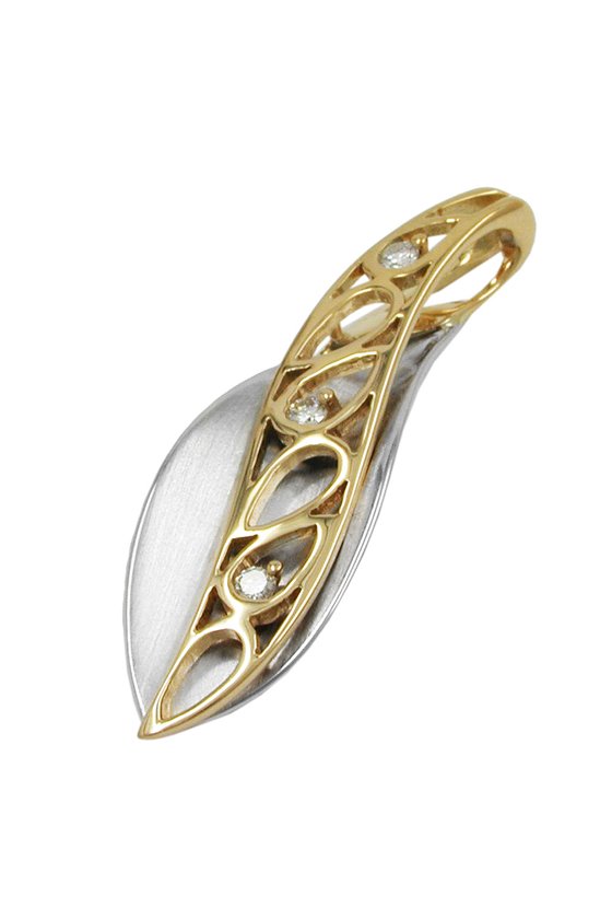 PENDANT 3 DIAMONDS-0.08K 14K GOLD