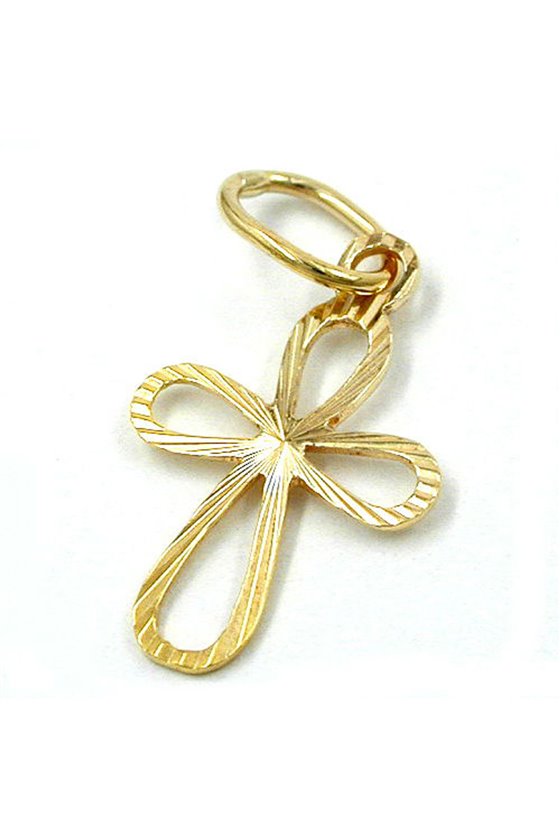PENDANT CROSS DIAMOND CUT 9K GOLD