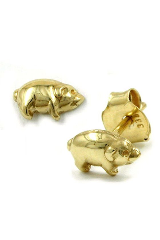 EARRINGS PIGS 8K GOLD