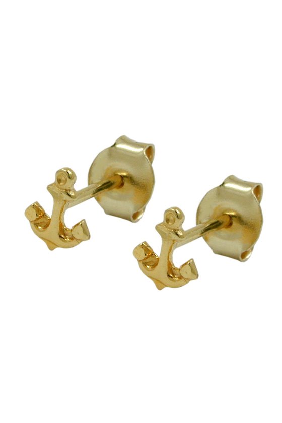 EARRINGS STUDS ANCHOR 9K GOLD