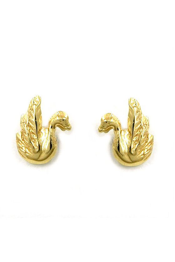 EARRINGS SWAN 8K GOLD
