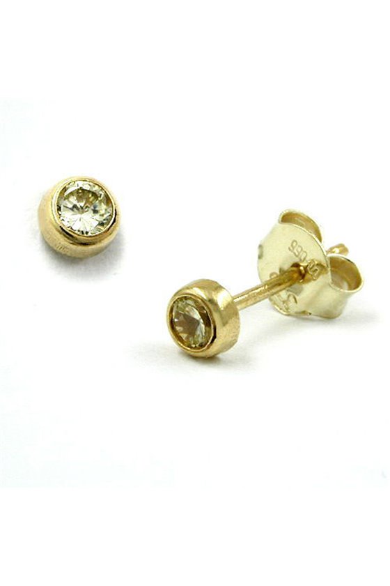 EARRINGS ZIRCONIA GREEN 9K GOLD