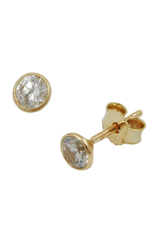 EARRINGS ZIRCONIA 4MM 9K GOLD