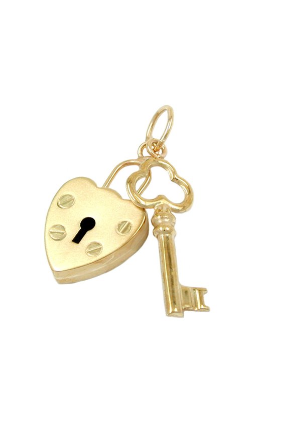 PENDANT LOCK - KEY 9K GOLD