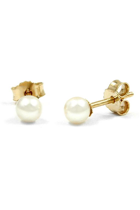 EARRINGS PEARL 4MM 9K GOLD