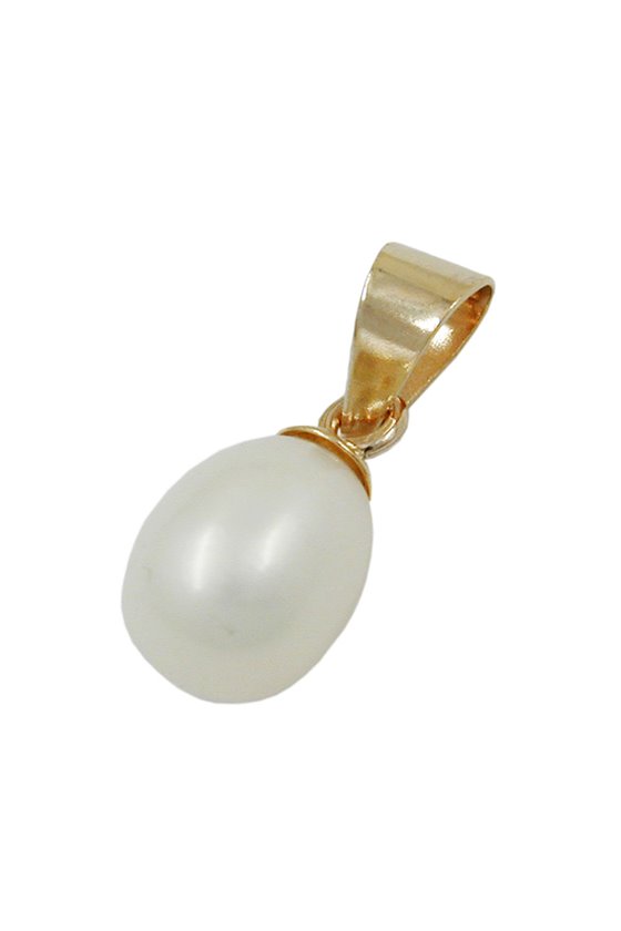 PENDANT OVAL PEARL 11MM 9K GOLD