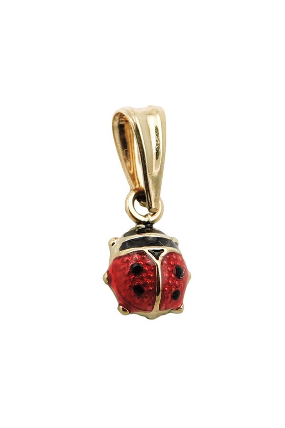 PENDANT LADYBIRD RED/BLACK 9K GOLD