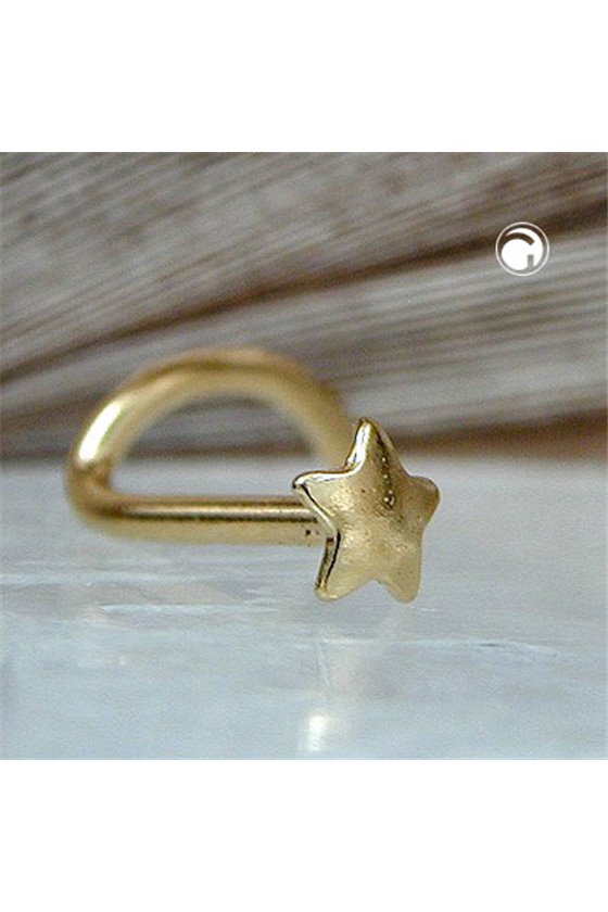 NOSE SCREW SMALL STAR 18K GOLD