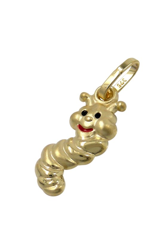 PENDANT FUNNY WORM MATT-SHINING 9K GOLD