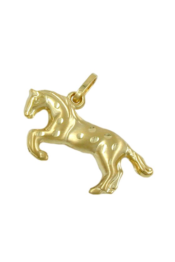 PENDANT HORSE DIAMOND CUT 9K GOLD