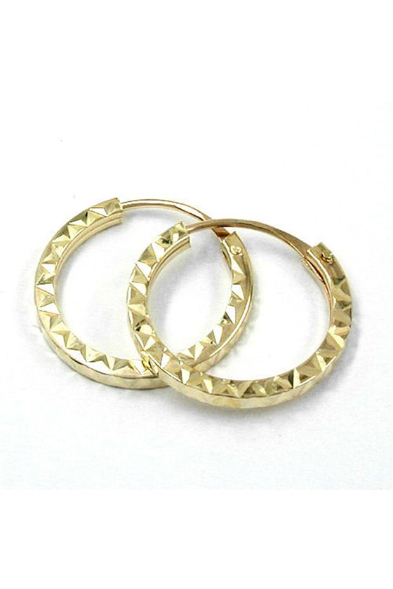 EARRINGS HOOP 15MM 9K GOLD
