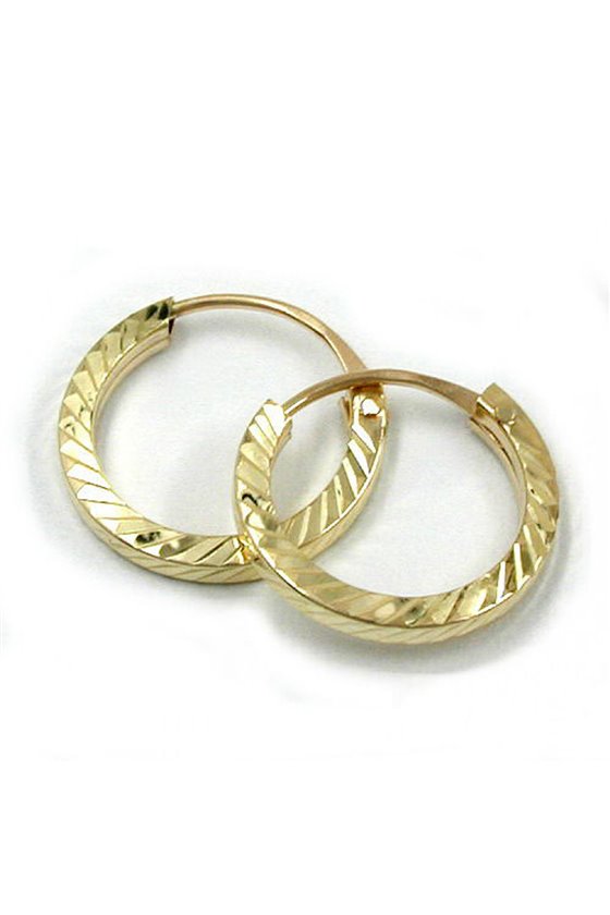 EARRINGS HOOP 13MM 9K GOLD