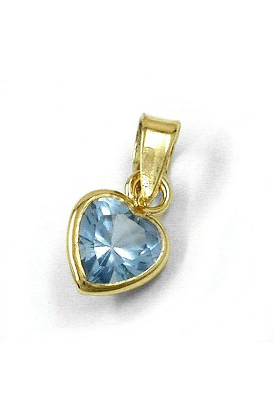 PENDANT AQUAMARIN HEART 14K GOLD