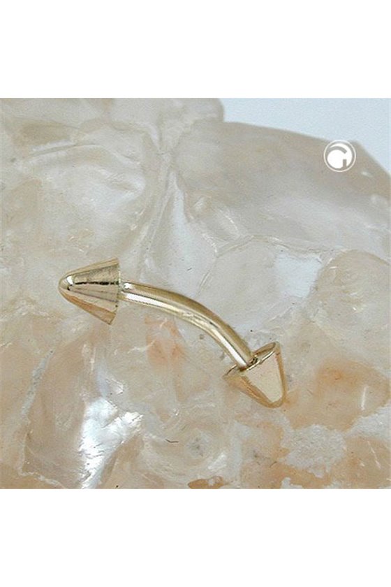 NAVEL-BELLY BAR 2 CONES 14K GOLD