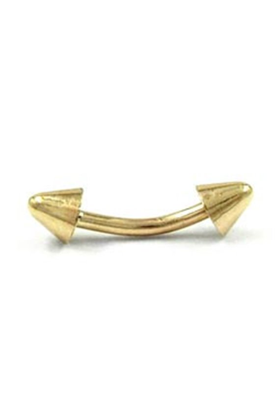 NAVEL-BELLY BAR 2 CONES 14K GOLD