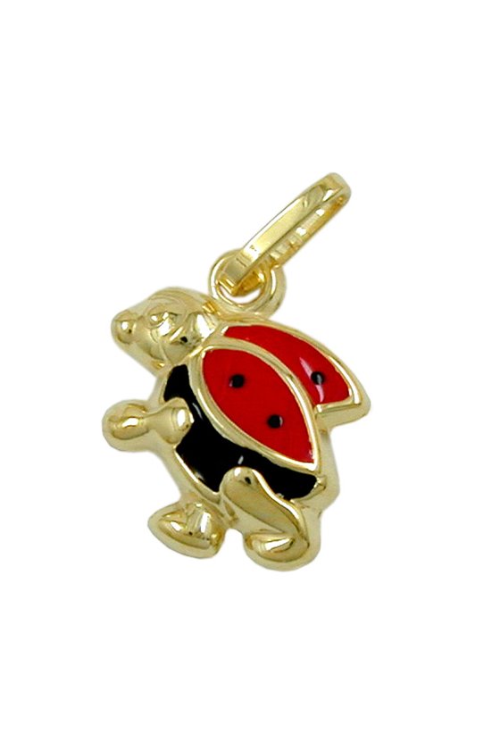 PENDANT LADYBIRD RED-BLACK 9K GOLD