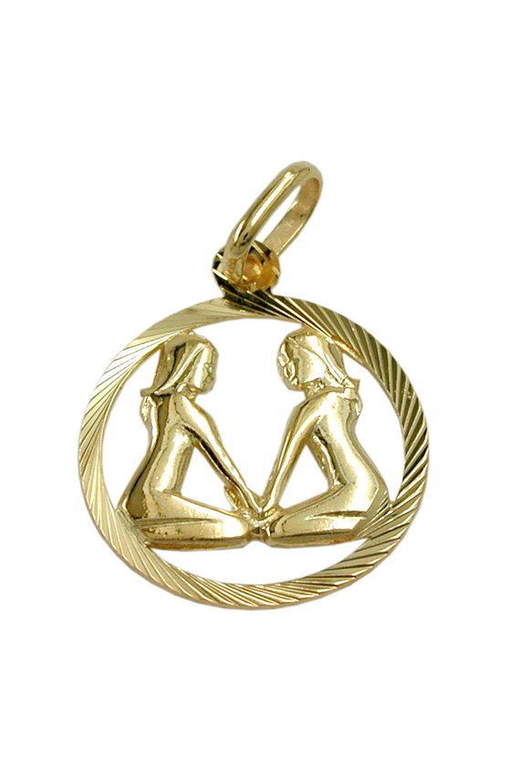 PENDANT ZODIAC SIGN GEMINI 9KT GOLD