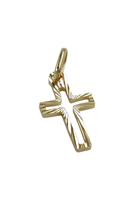 PENDANT CROSS DIAMOND CUT 14KT GOLD