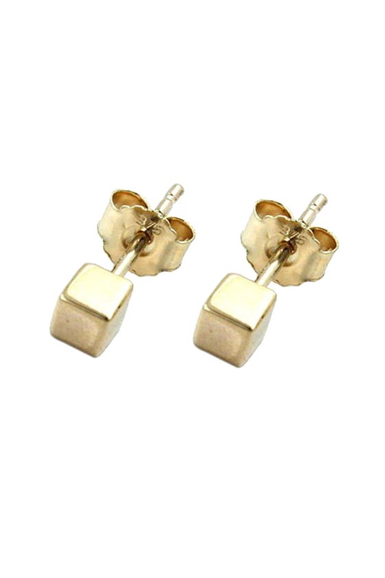 EARRINGS 9K GOLD SMALL CUBE
