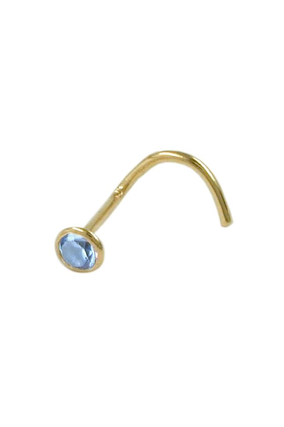NOSE STUD AQUAMARIN 18K GOLD