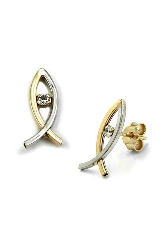 EARRINGS FISH SYMBOL 9K GOLD