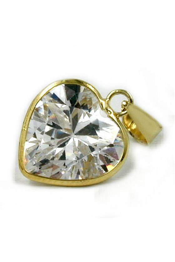 PENDANT ZIRCONIA-HEART 8K GOLD