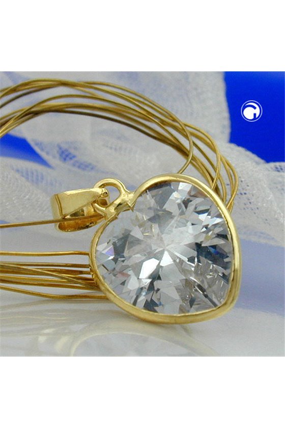 PENDANT ZIRCONIA-HEART 8K GOLD