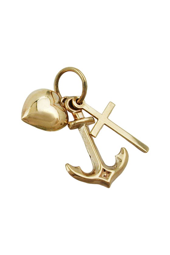 PENDANT FAITH HOPE AND CHARITY 9K GOLD