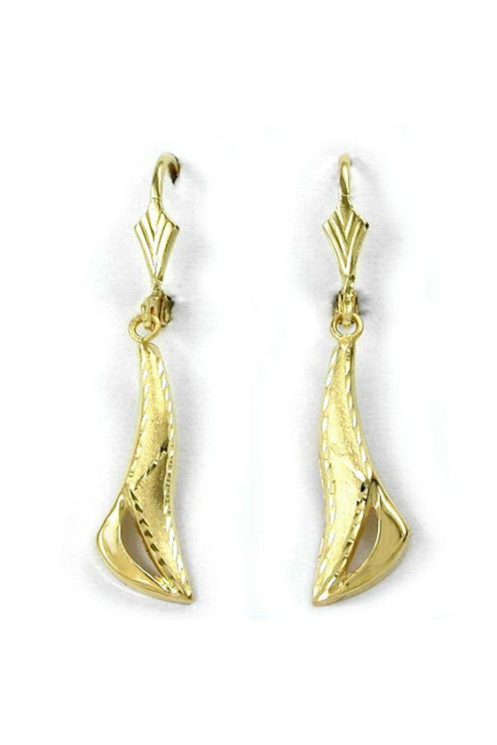EARRINGS LEVERBACK DIAMOND CUT 9K GOLD